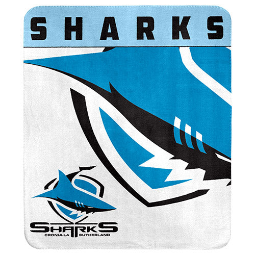 Cronulla Sharks Polar Fleece Throw Rug