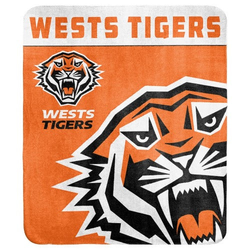 Wests Tigers Polar Fleece Throw Rug