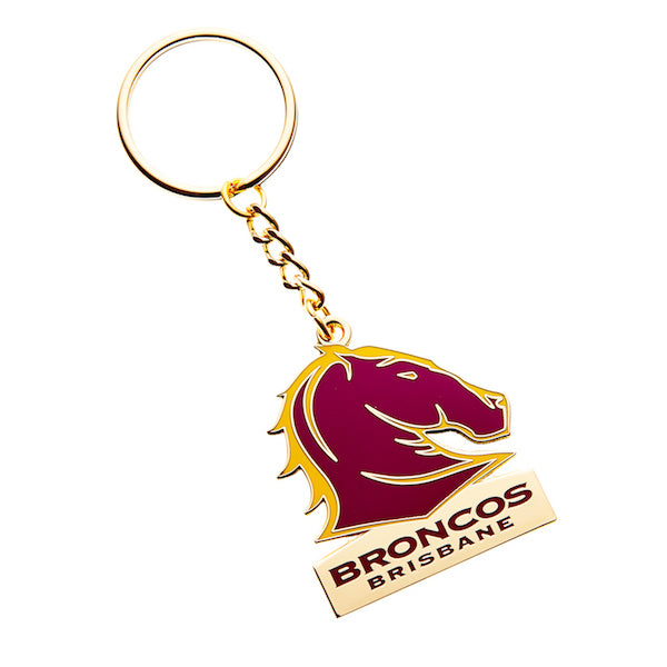 Brisbane Broncos Keyring - Metal Logo