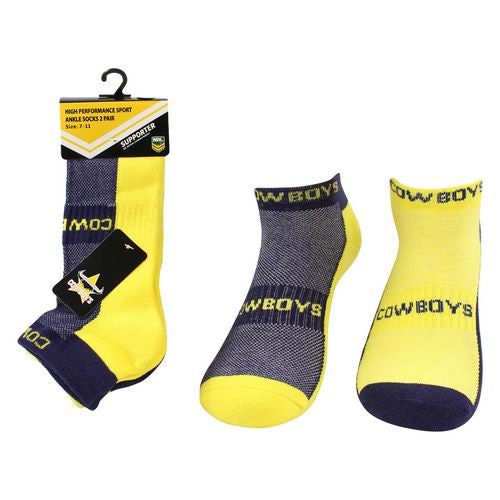 North Queensland Cowboys Ankle Socks (2pk)