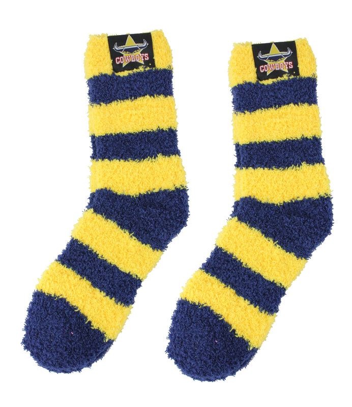 North Queensland Cowboys Bed Socks Soft Plush Bed Socks Team Colours
Sizes (3-8) or (9-12) 1pr