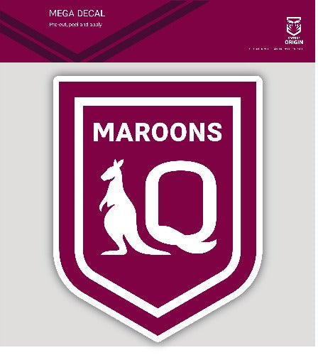 QLD Maroons Car Logo Sticker - Mega