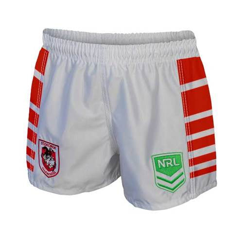 St George Illawarra Dragons Mens Replica Player Shorts - White