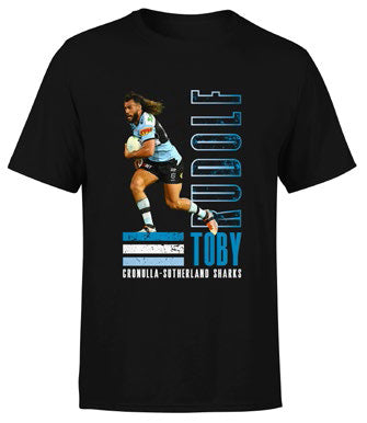 Cronulla Sharks Mens Supporter Player Shirt - Toby Rudolf