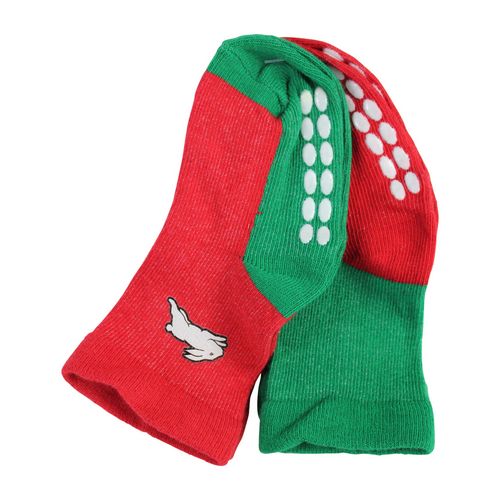 South Sydney Rabbitohs Baby Socks 2pk Anti-slip on bottom of socks Team Colours
