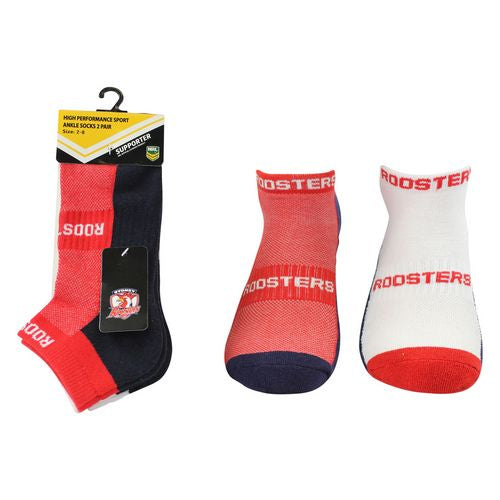 Sydney Roosters Ankle Socks (2pk)