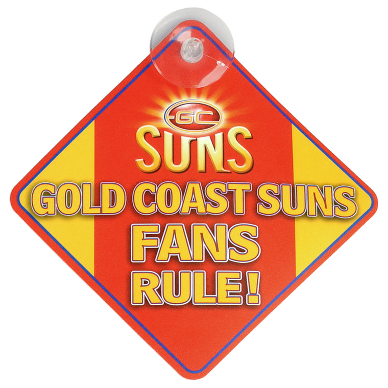 Gold Coast Suns Car Supporter Sign
