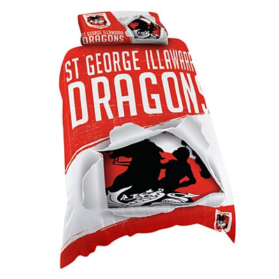 St George Illawarra Dragons Quilt Cover - Single