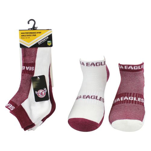 Manly Sea Eagles Ankle Socks (2pk)
