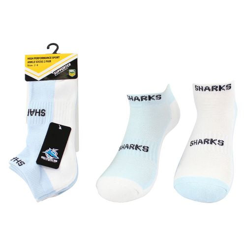 Cronulla Sharks Ankle Socks (2pk)