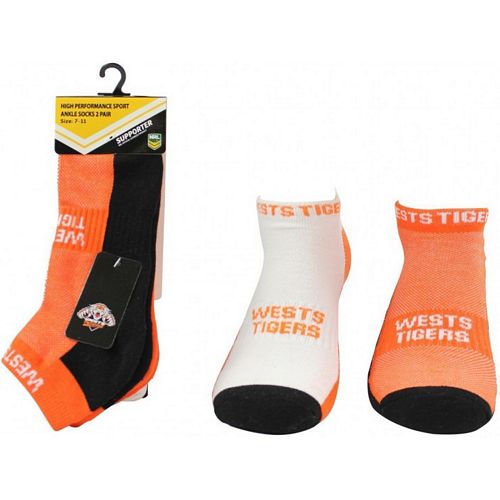 Wests Tigers Ankle Socks (2pk)