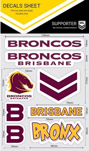 Brisbane Broncos Sticker Sheet - Wordmark