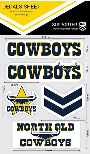 North Queensland Cowboys Sticker Sheet - Wordmark