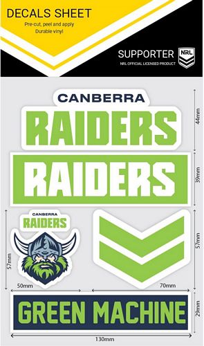 Canberra Raiders Sticker Sheet - Wordmark