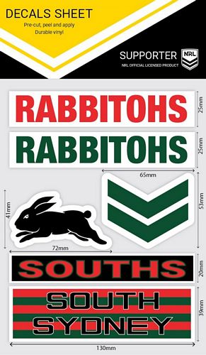 South Sydney Rabbitohs Sticker Sheet - Wordmark