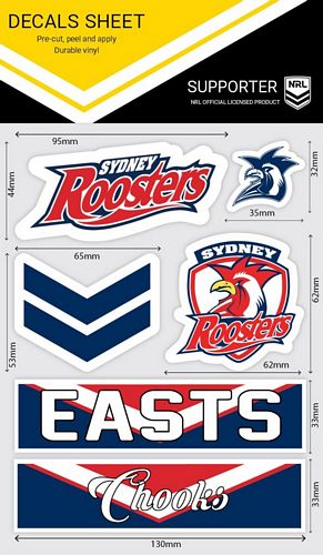 Sydney Roosters Sticker Sheet - Wordmark