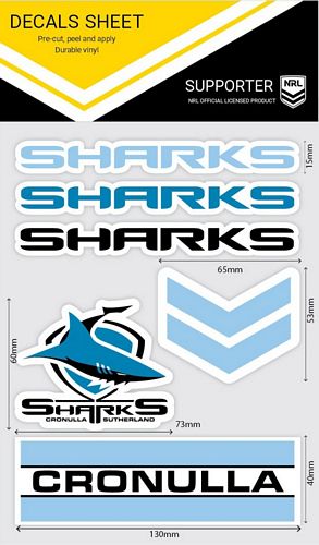 Cronulla Sharks Sticker Sheet - Wordmark