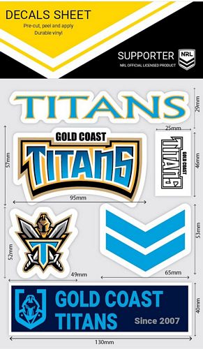 Gold Coast Titans Sticker Sheet - Wordmark